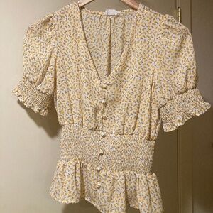 Blouse - yellow floral